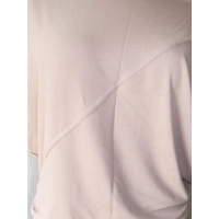 Bluzka kimono z krótkim rękawkiem i dekoltem łódka - beżowa